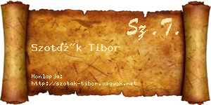Szoták Tibor névjegykártya